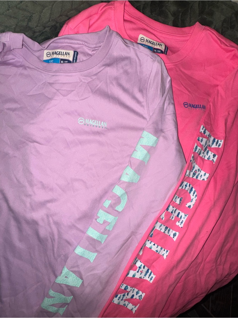Magellan Outdoors Kids Long Sleeve Tee in Pink & Lavender